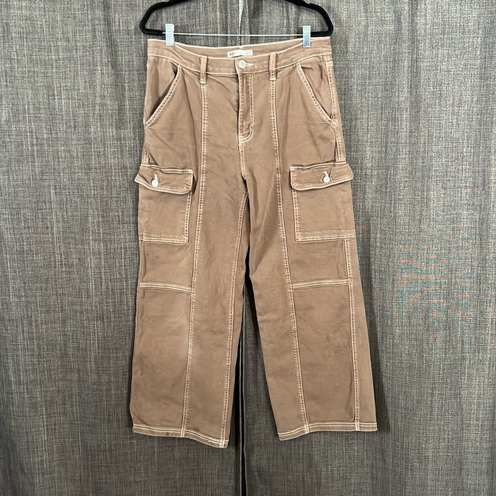 SO High rise cargo brown jeans wide leg size 15/32